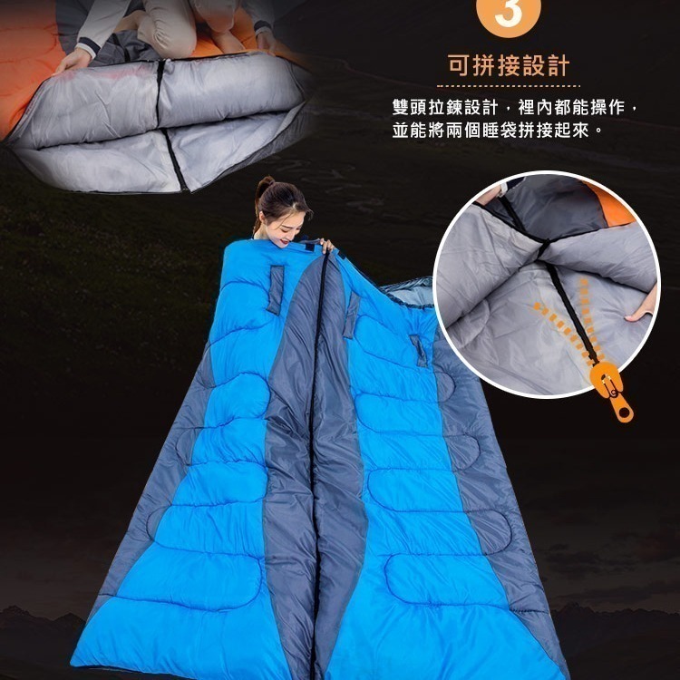 【VENCEDOR】免運  露營 旅行睡袋 可伸手 信封式帶帽成人睡袋 戶外露營睡袋 (超取限二個)-細節圖4