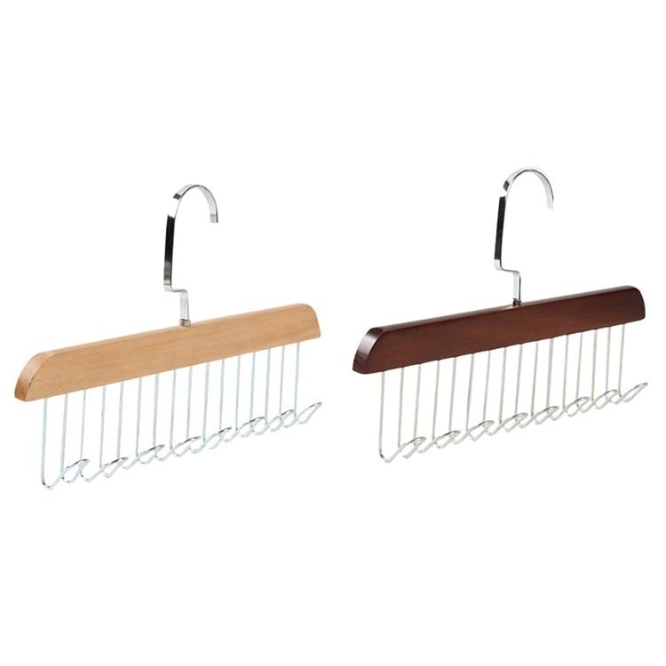 【VENCEDOR】木質八鉤衣架(2入) 背心衣架 內衣架 復古衣架 領帶掛勾-細節圖2
