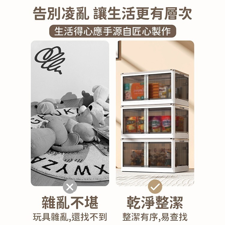 【VENCEDOR】五門儲物折疊收納箱 / 超大容量 折疊收納箱 摺疊收納箱 衣物收納箱 側開 收納箱-細節圖5