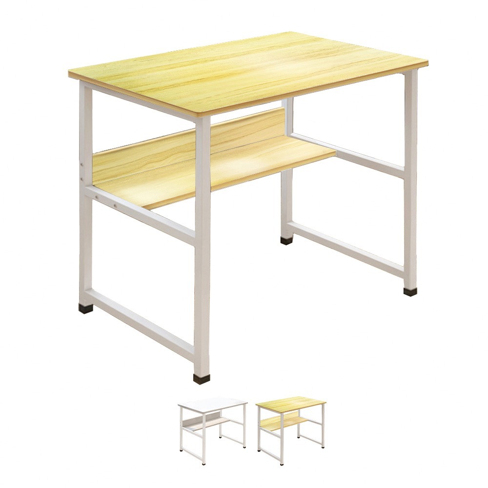 【VENCEDOR】80cm置物書櫃方桌 (桌下書架/加厚板材) DIY組裝 桌子 加固方管書桌 鋼管加粗-細節圖2