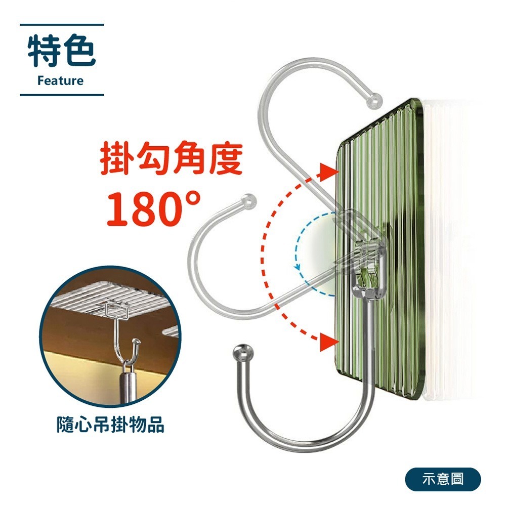 【VENCEDOR】掛勾 無痕 浴室 廚房 加厚黏貼掛勾*4入 / 掛勾 廚房掛勾 鑰匙掛勾 毛巾掛勾-細節圖8