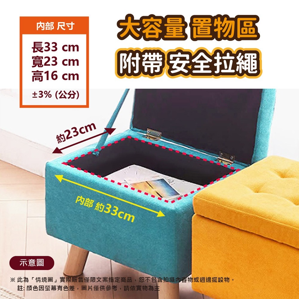 【VENCEDOR】實木沙發收納椅 簡約布工藝 多功能 收納凳 方形凳 儲物換鞋椅 矮凳 置物凳 台灣桃園貨499免運-細節圖7