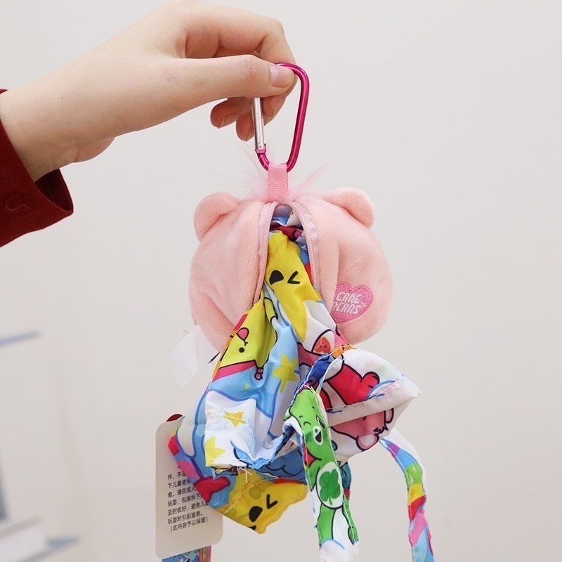 Carebears 彩虹熊 絨毛掛飾購物袋 5款-細節圖3