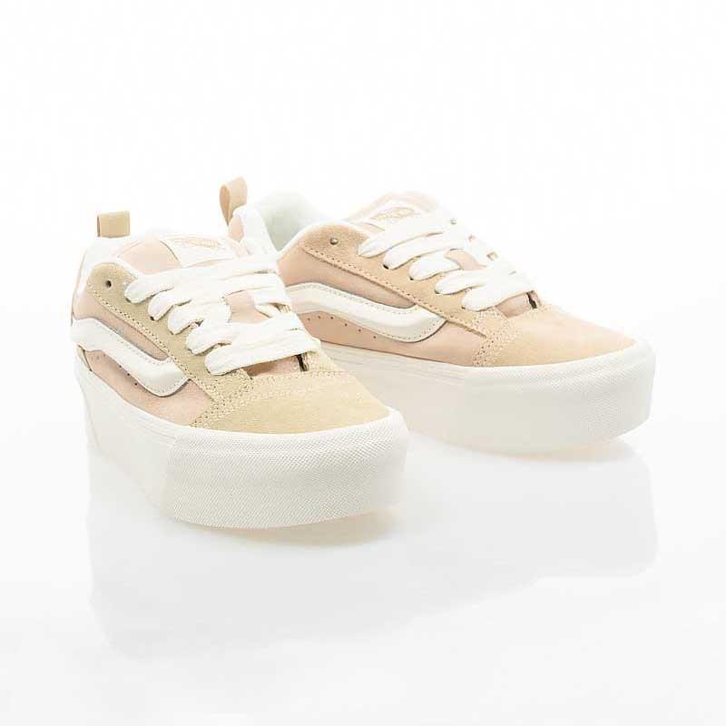 [unclev1966] Vans Knu Skool Stack 淺粉 褐色 超厚底 滑板 增高 百搭 麵包鞋-細節圖2