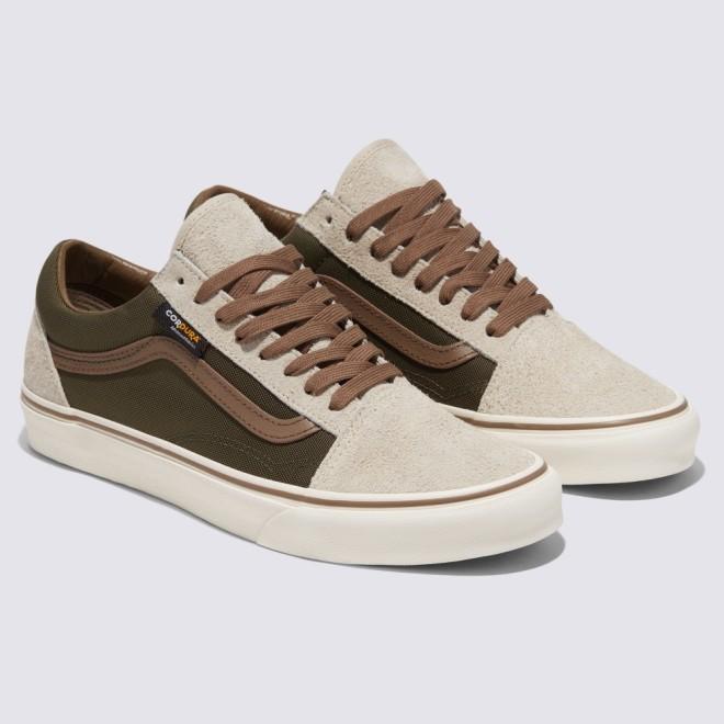 [unclev1966] Vans Old Skool X Cordura 咖啡 墨綠 拼接 工裝 秋冬款 百搭 滑板鞋-細節圖2