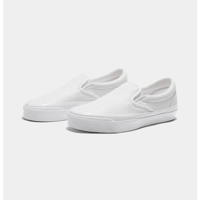 [unclev1966] Vans Premium Slip-on 98 皮革 全白 簡單 俐落 百搭 滑板 懶人鞋-細節圖2