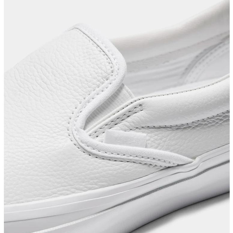 [unclev1966] Vans Premium Slip-on 98 皮革 全白 簡單 俐落 百搭 滑板 懶人鞋-細節圖5