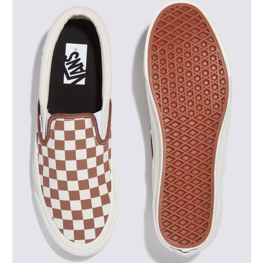 [unclev1966] Vans Premium Slip-on 暗紅 褐色 棋盤格 春夏 懶人鞋 滑板鞋-細節圖3