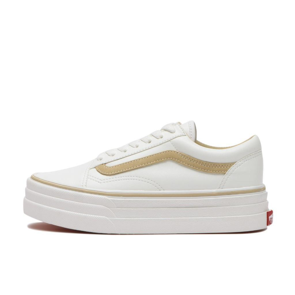 [unclev1966] Vans OLD SKOOL 3SOLE JP 奶茶 白底 厚底增高 日系風 百搭 女孩限定-細節圖2