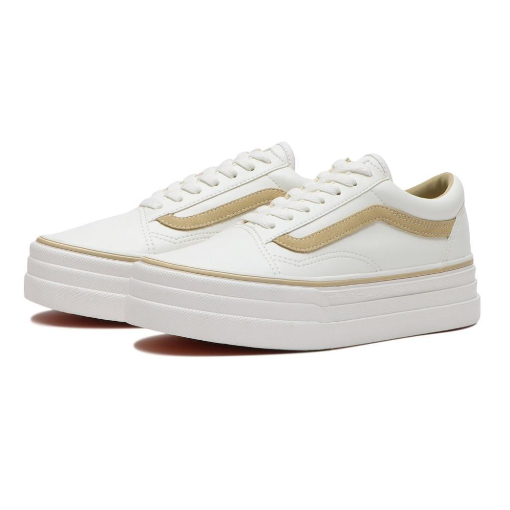 [unclev1966] Vans OLD SKOOL 3SOLE JP 奶茶 白底 厚底增高 日系風 百搭 女孩限定-細節圖3