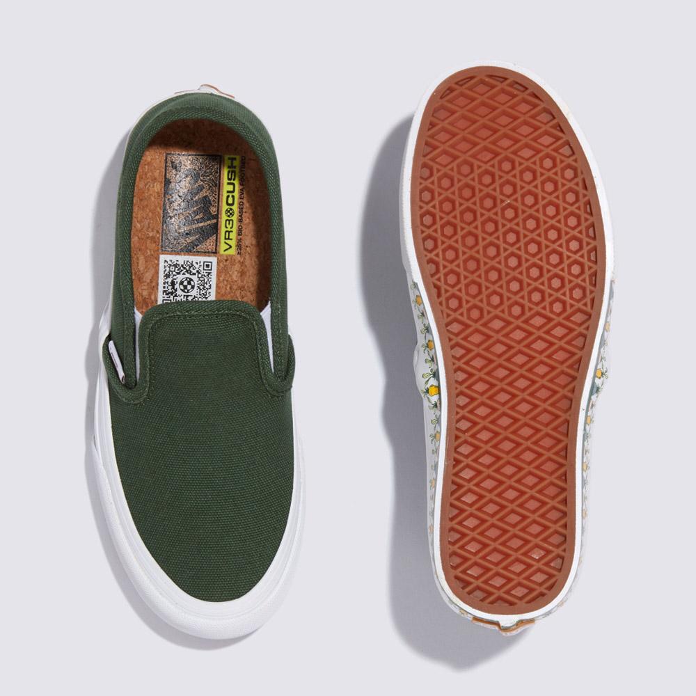 [unclev1966] Vans Slip-On Convert VR3 墨綠 軍綠 環保 輕量 小花朵 百搭 滑板鞋-細節圖2