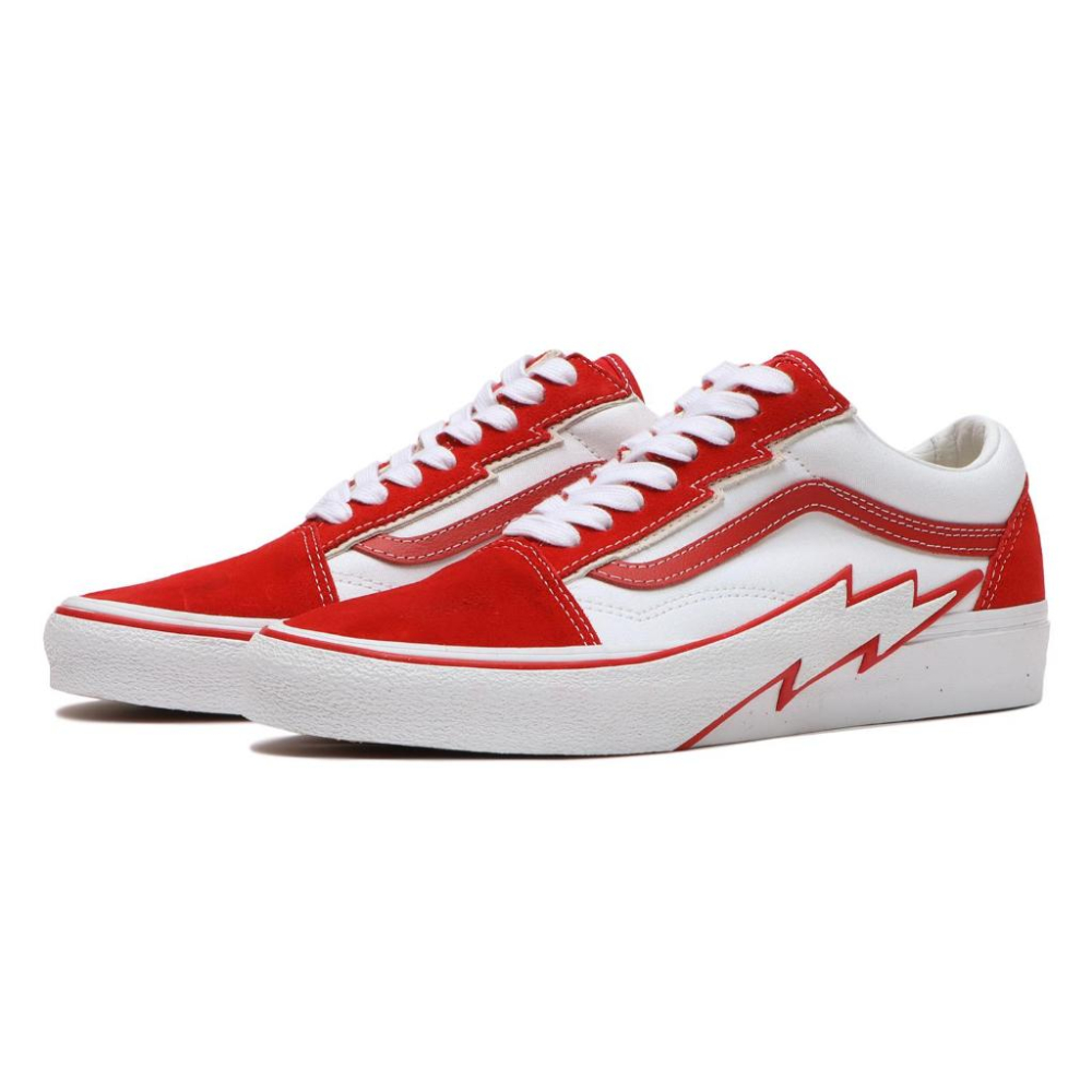 [unclev1966] 代購 Vans Old Skool Bolt Old Skool 鮮豔紅 閃電 老學校 滑板鞋-細節圖2