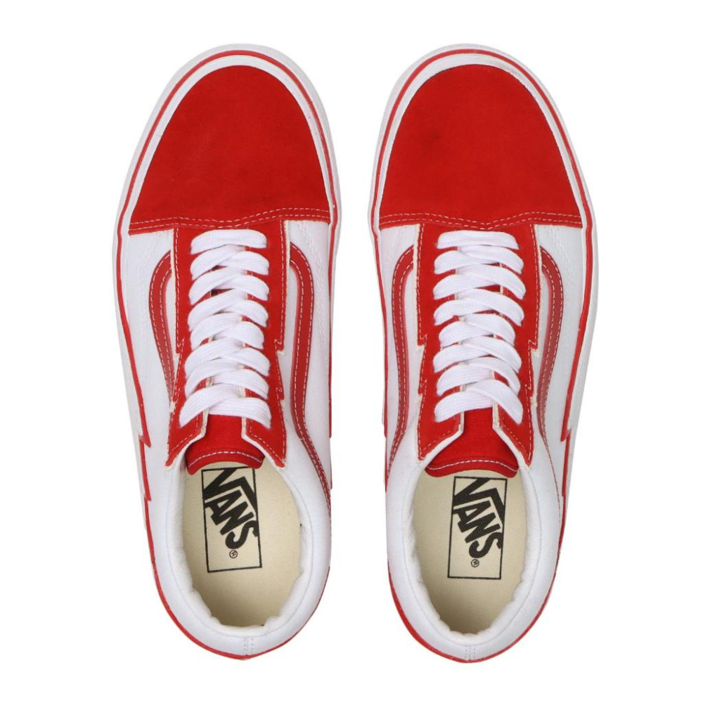 [unclev1966] 代購 Vans Old Skool Bolt Old Skool 鮮豔紅 閃電 老學校 滑板鞋-細節圖3