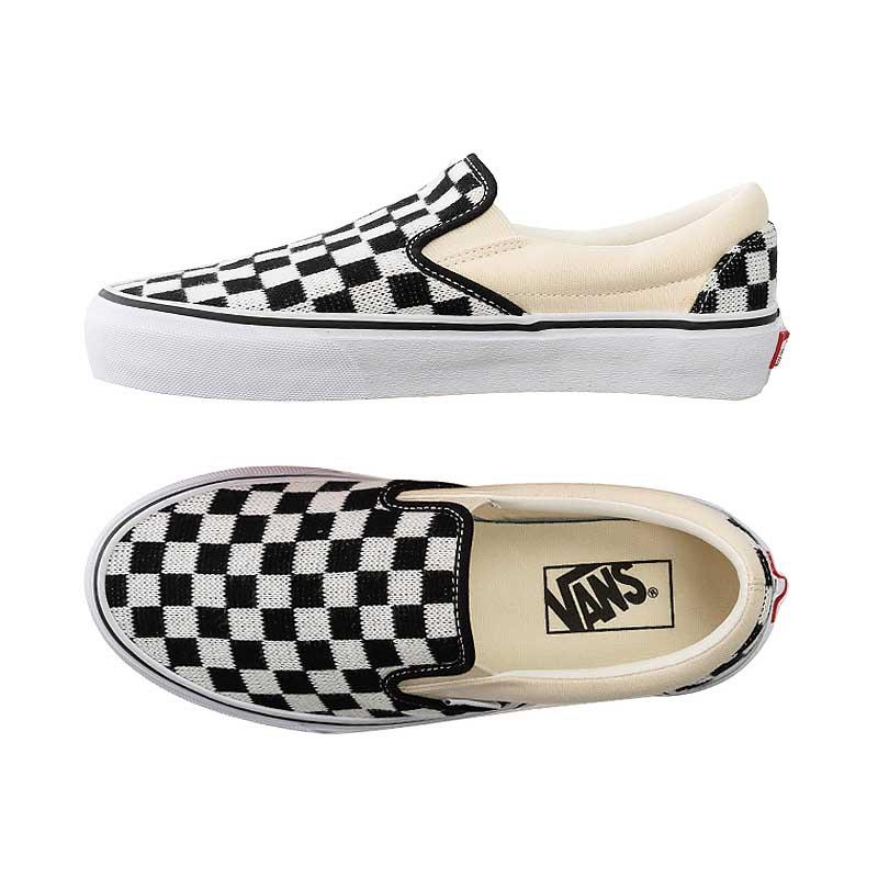 [unclev1966] Vans Slip-On 棋盤格 針織 黑白 菱紋格 懶人鞋 秋冬 滑板鞋-細節圖3