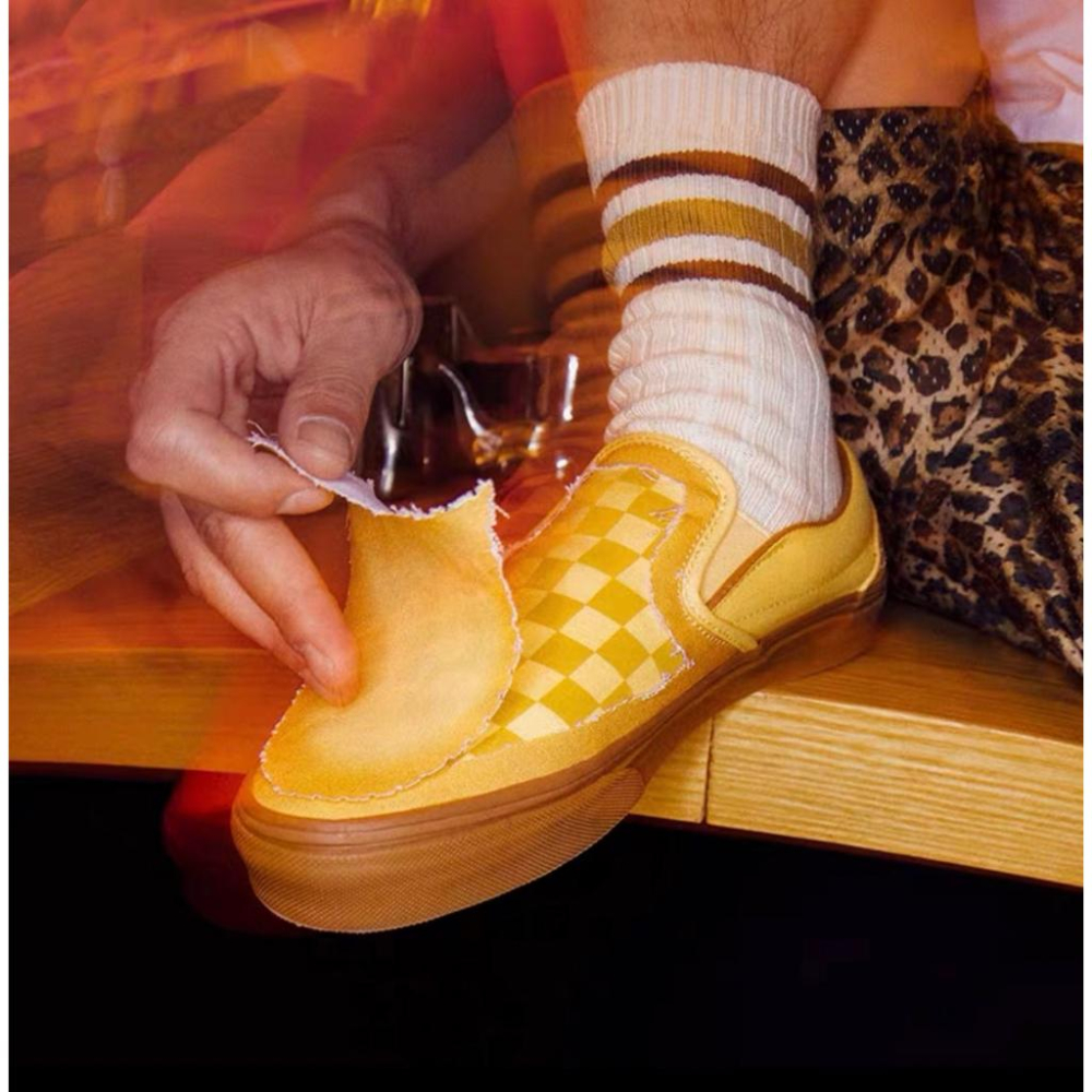 [unclev1966] Vans Knu Slip-on Korea 美食 棋盤格 焦糖 仿舊 懶人 麵包鞋 滑板鞋-細節圖2