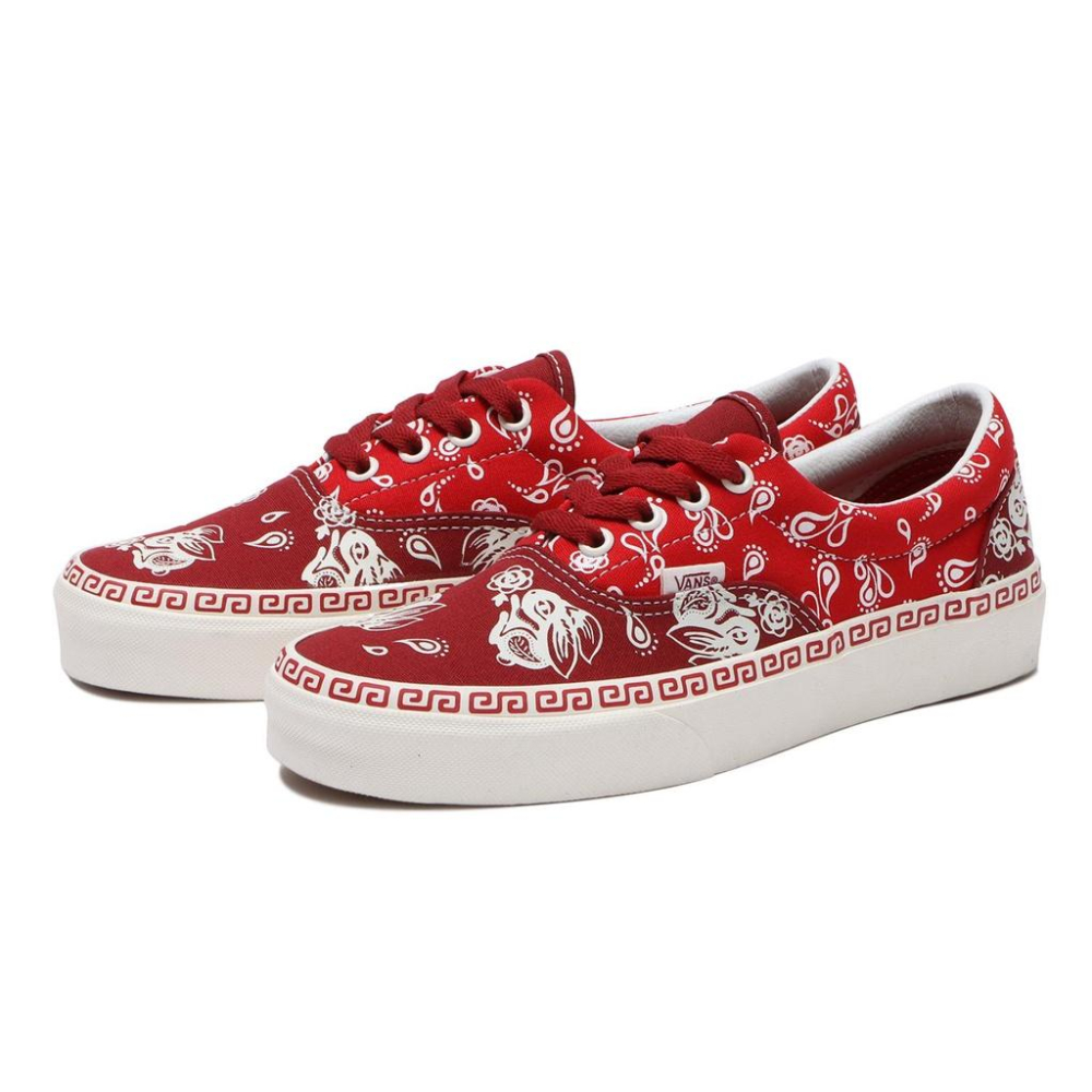 [unclev1966] Vans Era X CNY 兔年 新年 聯名 紅色 圖騰 拼接 滿版 滑板鞋 男女款-細節圖2