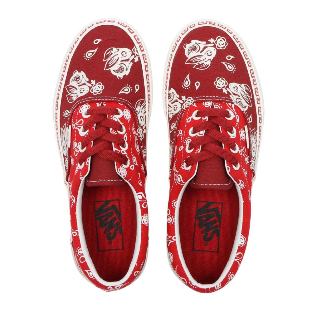 [unclev1966] Vans Era X CNY 兔年 新年 聯名 紅色 圖騰 拼接 滿版 滑板鞋 男女款-細節圖3