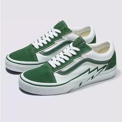 [unclev1966] 代購 Vans Old Skool Bolt Old Skool 軍綠色 閃電 老學校 滑板鞋-細節圖2