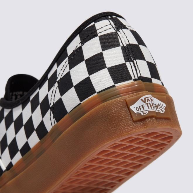 [unclev1966] Vans Classic Authentic 黑白 棋盤格 焦糖底 藍鞋帶 日系 滑板鞋 男女-細節圖4