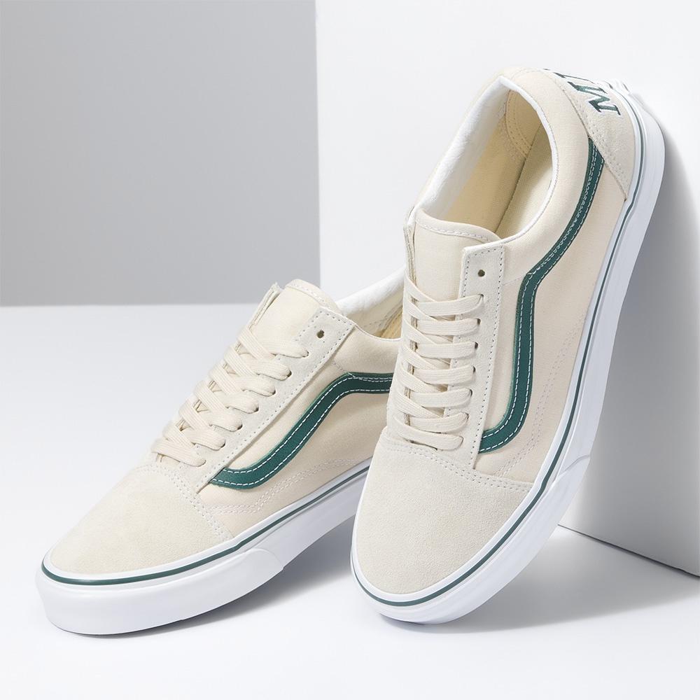 [unclev1966] Vans X Team Wellness Old Skool 米白 綠線 聯名 滑板鞋-細節圖3