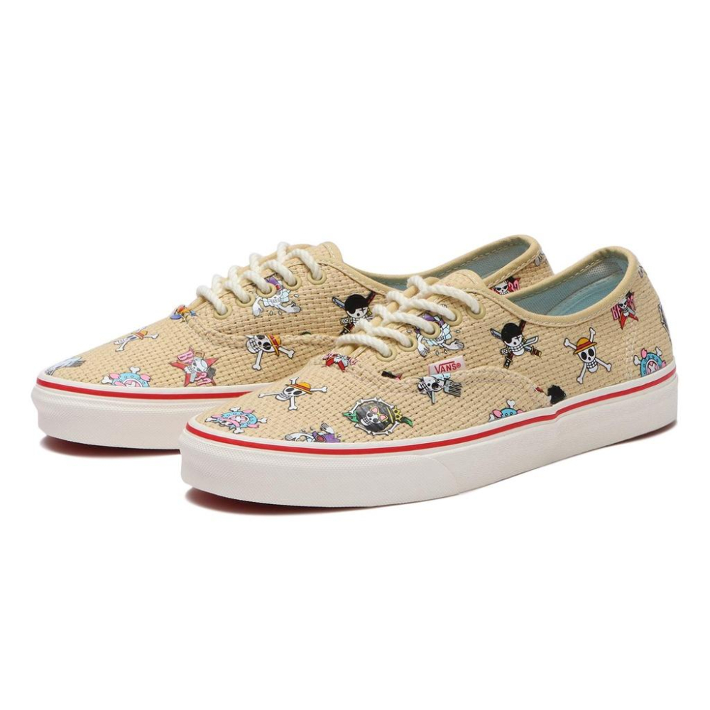 [unclev1966] Vans Authentic X One Piece 海賊王 聯名 船徽 米黃 滑板 男女款-細節圖2