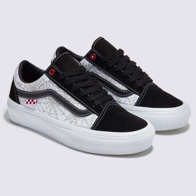 [unclev1966] 代購 Vans Skate Old Skool 白絲綢 蜘蛛網 SPIDER 果凍底 滑板鞋-細節圖2