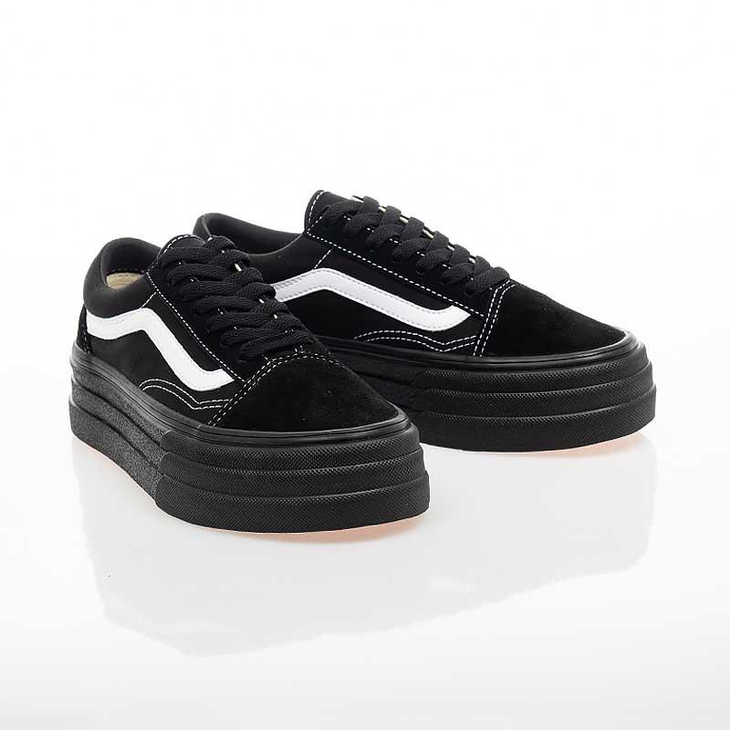 [unclev1966] Vans OLD SKOOL 3SOLE 黑底白線 麂皮 耐髒 增高 個性 厚底 滑板鞋-細節圖4