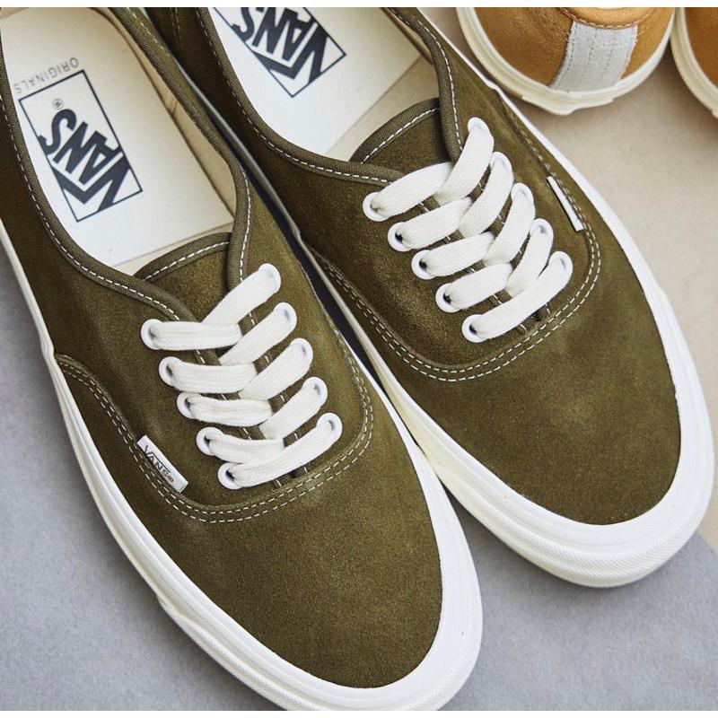 [unclev1966] 代購 Vans Vault Og Authentic Lx 23SS 橄欖綠 麂皮 百搭 滑板-細節圖2