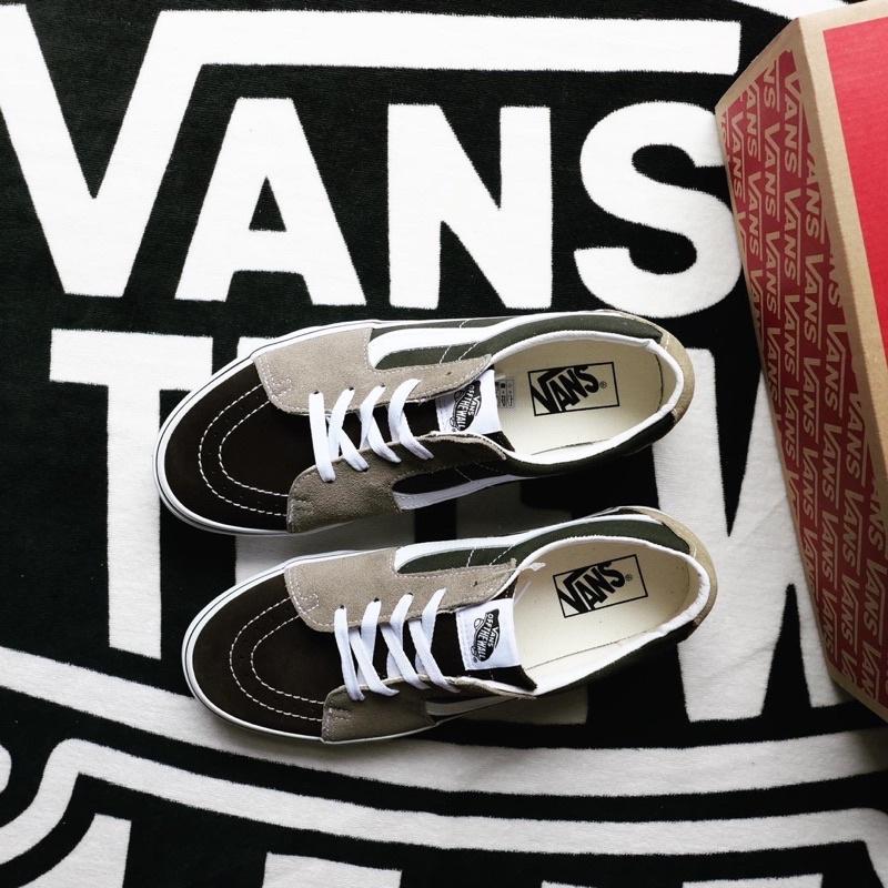 [unclev1966] Vans Sk8-LOW 拼接 鴛鴦奶茶 咖啡 棕色 墨綠 白線 日韓系 百搭款 男女-細節圖8