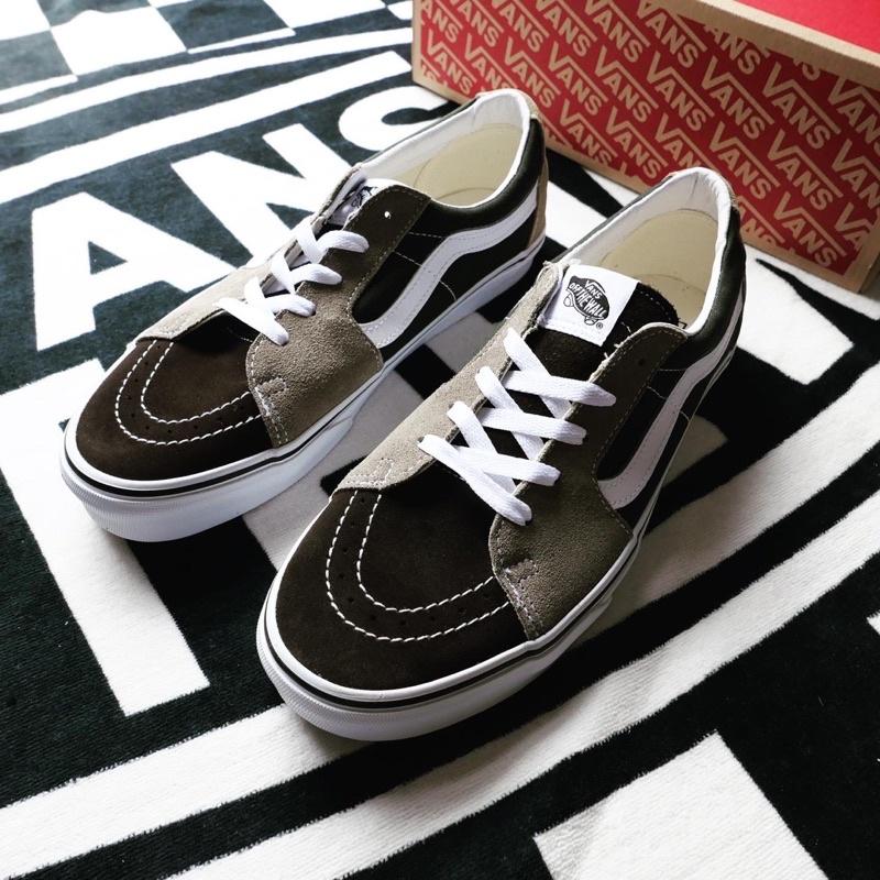 [unclev1966] Vans Sk8-LOW 拼接 鴛鴦奶茶 咖啡 棕色 墨綠 白線 日韓系 百搭款 男女-細節圖9