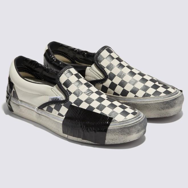 [unclev1966] 代購 Vans Vault SLIP-ON VLT LX 仿舊 棋盤格 膠布 破壞風 懶人鞋-細節圖3