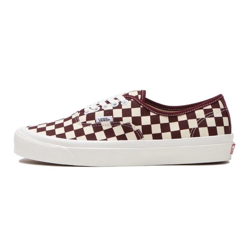 [unclev1966] Vans Authentic 44 Dx 安納海姆 紅豆 沙色 棋盤格 帆布 軟墊 滑板-細節圖3
