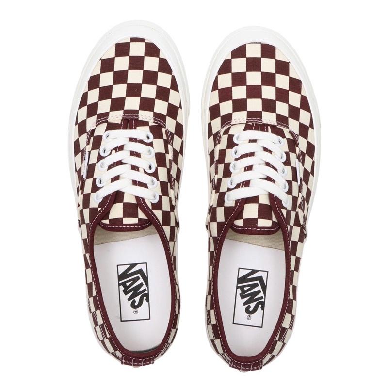 [unclev1966] Vans Authentic 44 Dx 安納海姆 紅豆 沙色 棋盤格 帆布 軟墊 滑板-細節圖4