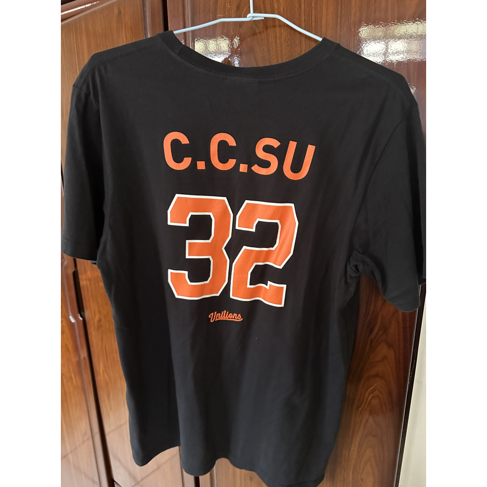 二手正品中華職棒統一獅蘇智傑背號短T95%新M號CPBL-細節圖2