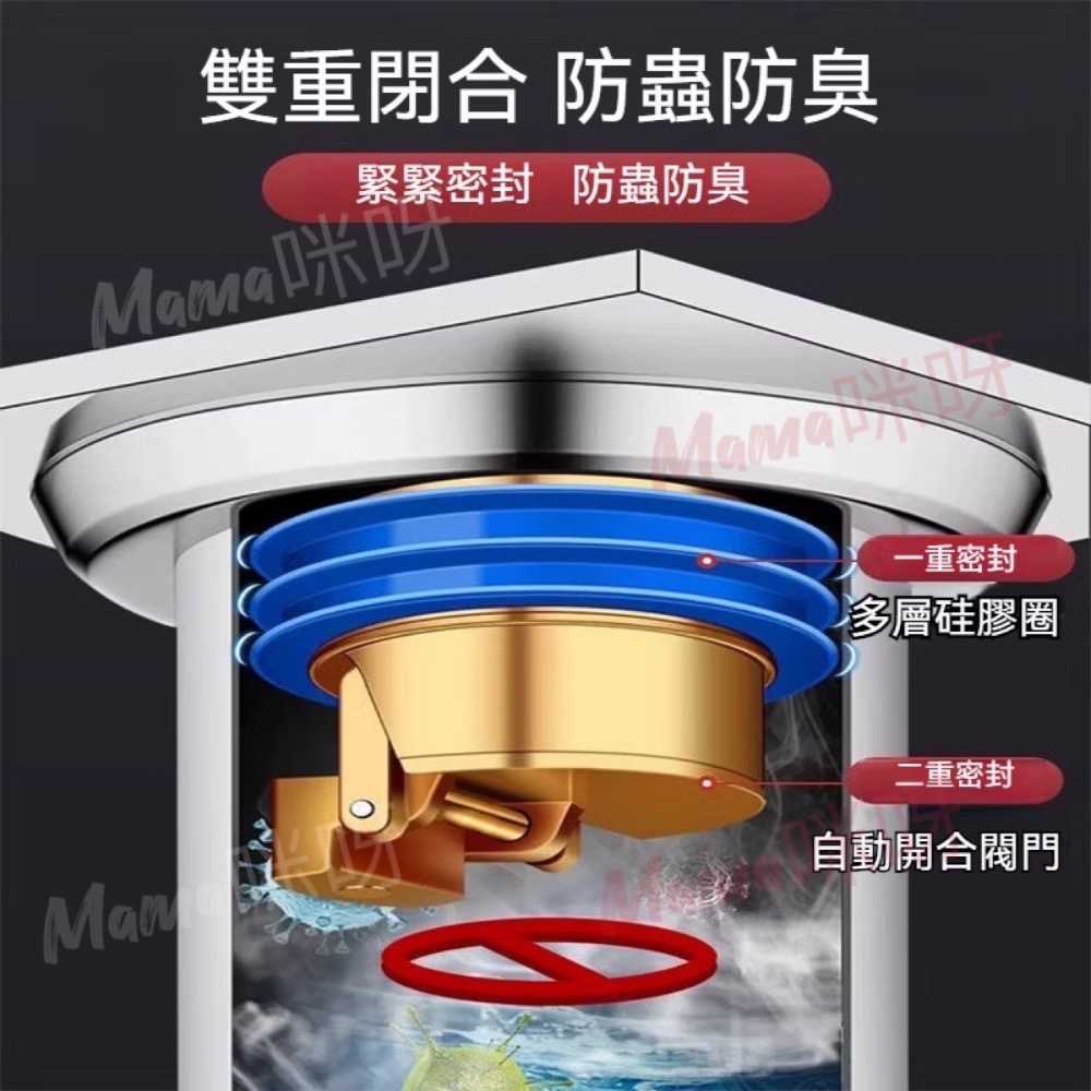 Mama咪呀～防臭地漏.地漏蓋.地漏.浴室.廁所排水口 .排水孔.全銅地漏.防臭地漏芯.排水孔蓋.防臭地漏.全銅重力.防-細節圖3