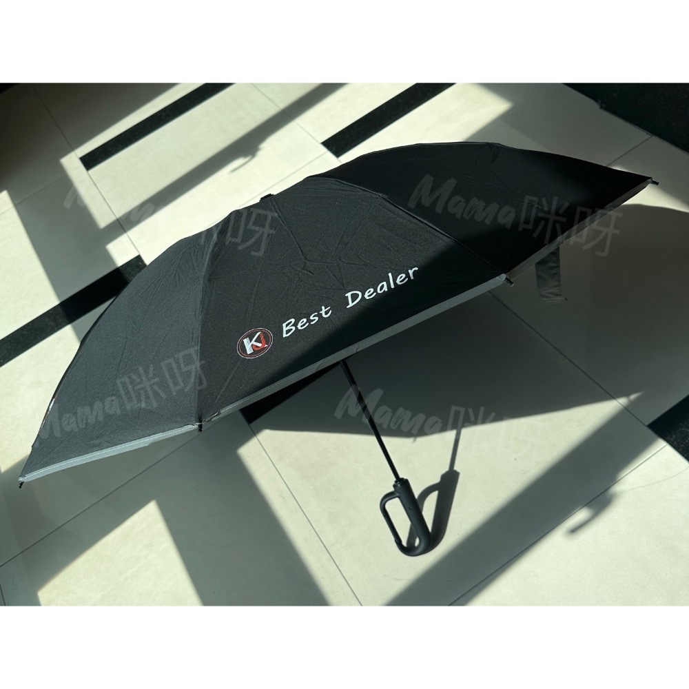 Mama咪呀～ADVAN.扣環手柄傘.折疊傘.大傘面傘.自動開傘.摺疊傘.收納方便.隨身攜帶.雨傘.陽傘.防曬傘.黑底銀-細節圖2