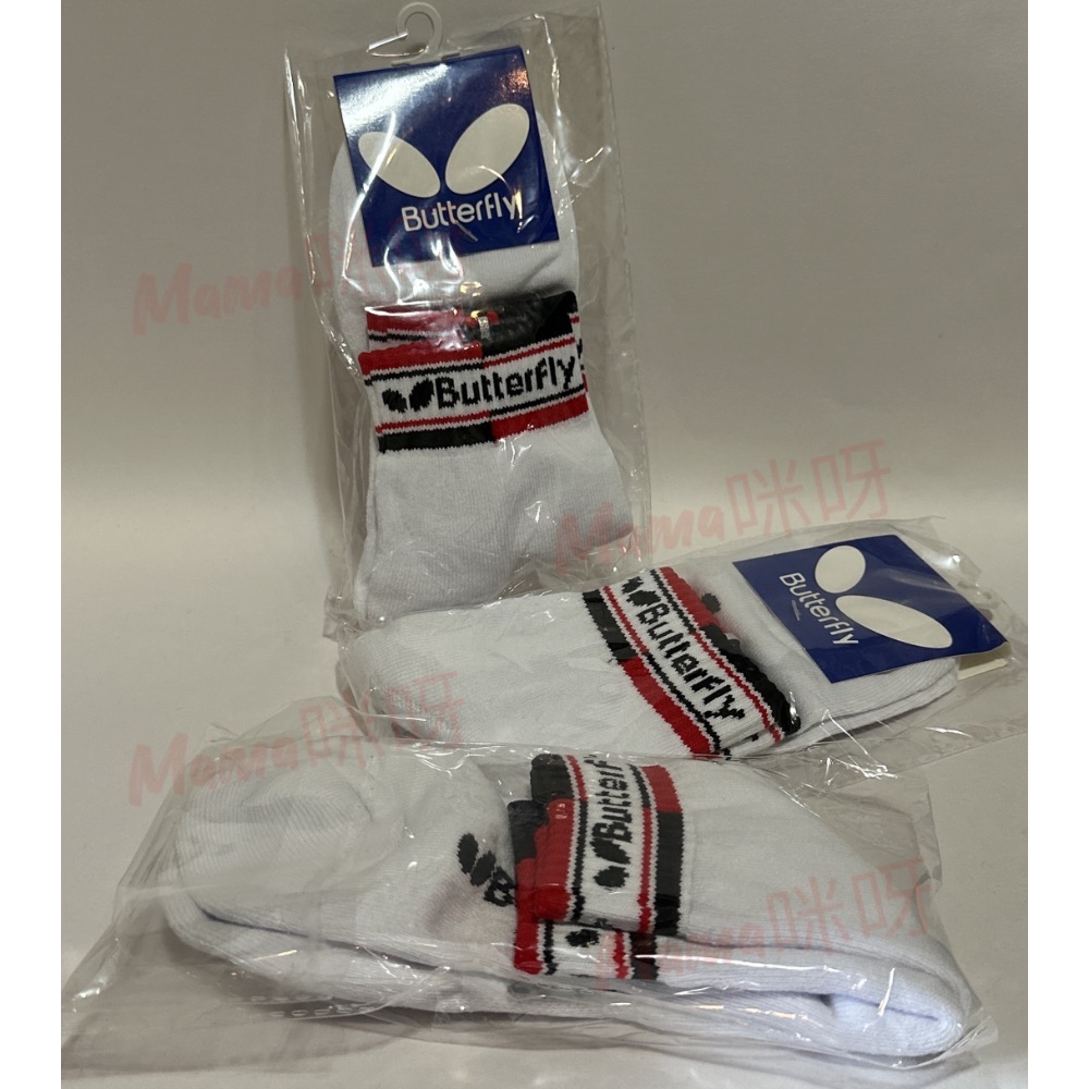 Mama咪呀～Butterfly蝴蝶.Sports socks.運動襪.乒乓球襪.運動襪.加厚毛巾底.中筒舒適.運動襪子-規格圖4