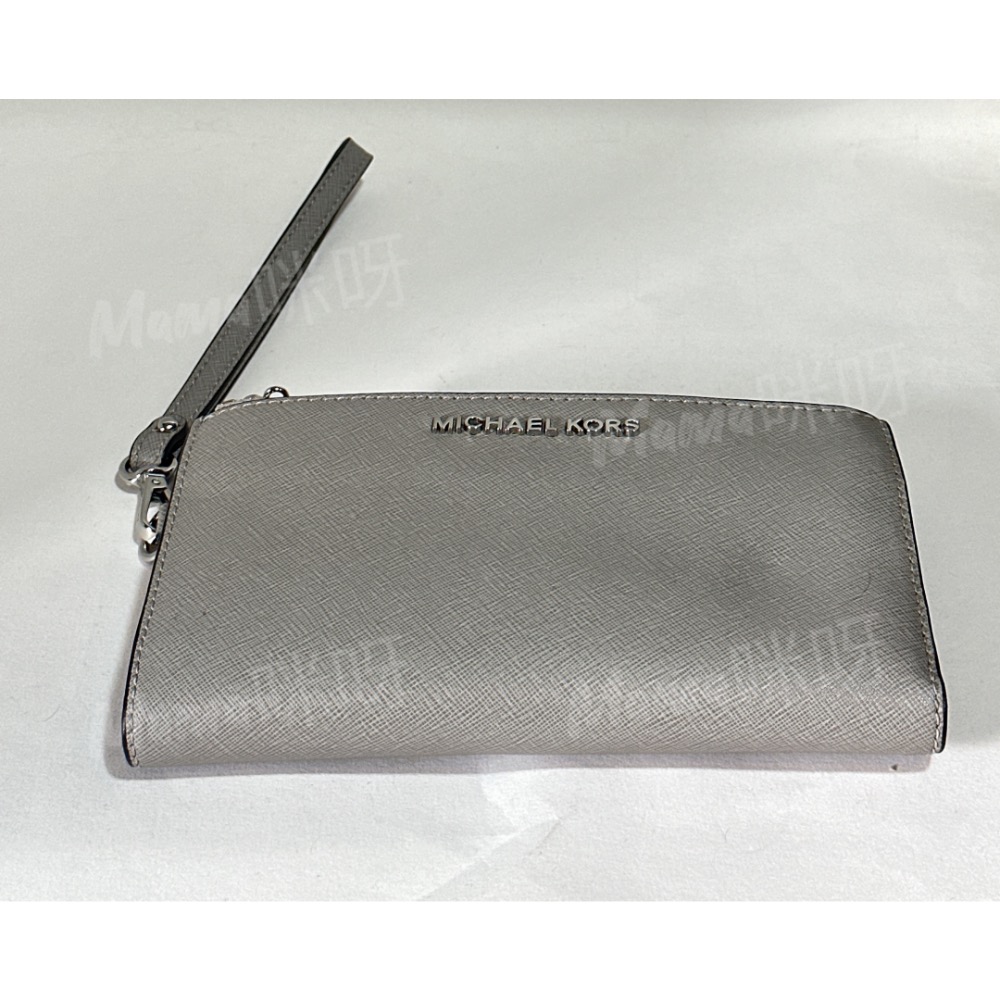 Mama咪呀～Michael Kors大象灰長夾.手拿包.手機包 .防刮紋包.專櫃正品.高質感.錢包.萬用包.隨身包.拉-細節圖2