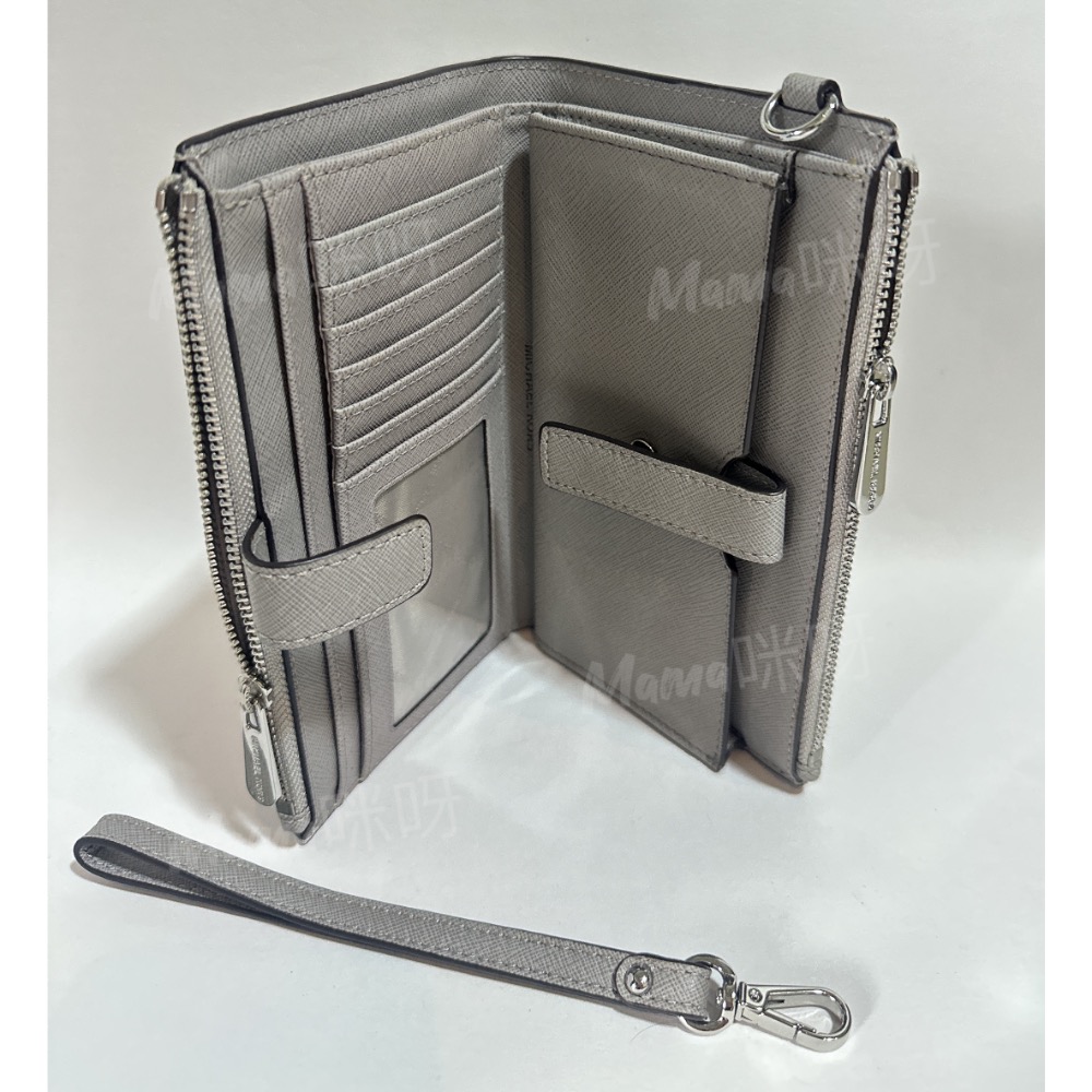 Mama咪呀～Michael Kors大象灰長夾.手拿包.手機包 .防刮紋包.專櫃正品.高質感.錢包.萬用包.隨身包.拉-細節圖4