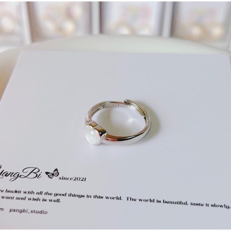 𝓨𝓪𝓷𝓰𝓑𝓲🫧S925銀｜天然愛心白貝母戒指 Y540-細節圖6