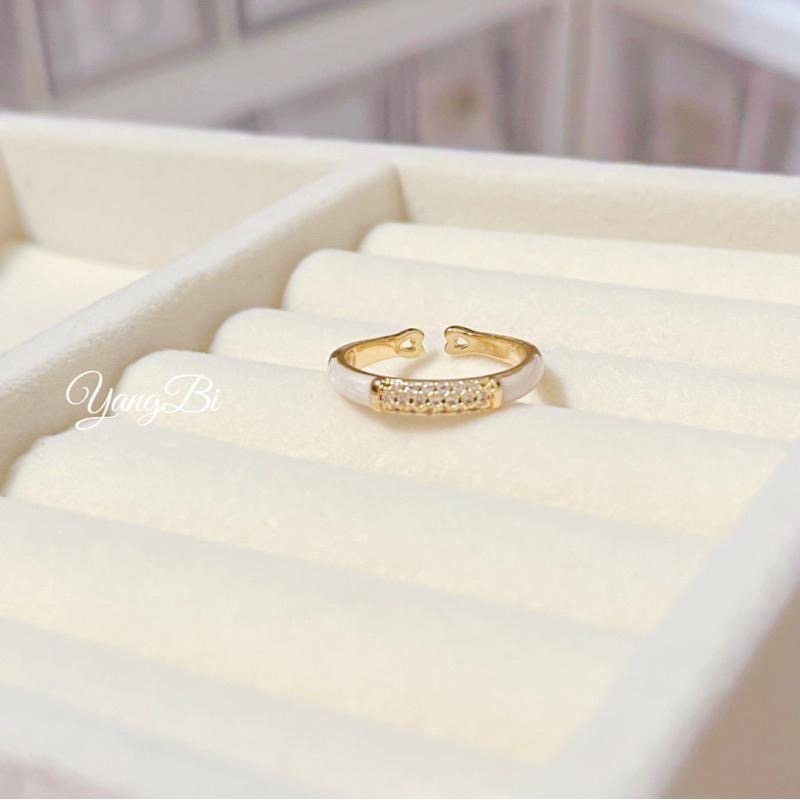 𝓨𝓪𝓷𝓰𝓑𝓲🫧闆娘自留款｜琺瑯釉白鑲鑽單層細戒 Y429-細節圖7