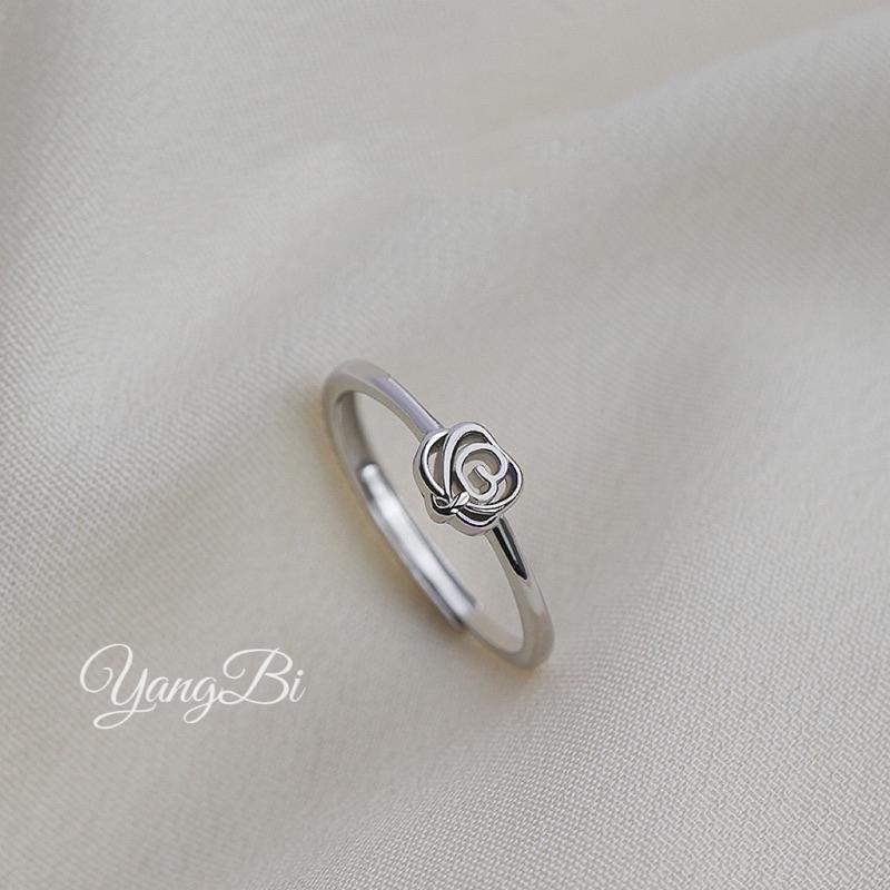 𝓨𝓪𝓷𝓰𝓑𝓲🫧一朵浪漫要與妳分享｜925銀浪漫玫瑰戒指 Y490-細節圖4