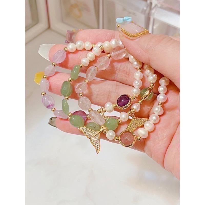 𝓨𝓪𝓷𝓰𝓑𝓲🫧墜入愛情的人魚｜浪漫魚尾水晶珍珠手鍊 Y403-細節圖7