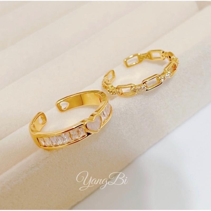 𝓨𝓪𝓷𝓰𝓑𝓲🫧細節感滿分｜滴釉排鑽愛心戒指 Y445-細節圖3