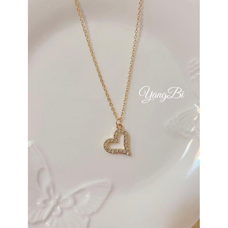 𝓨𝓪𝓷𝓰𝓑𝓲🤍甜美百搭愛心鑲鑽項鍊 Y393-細節圖6