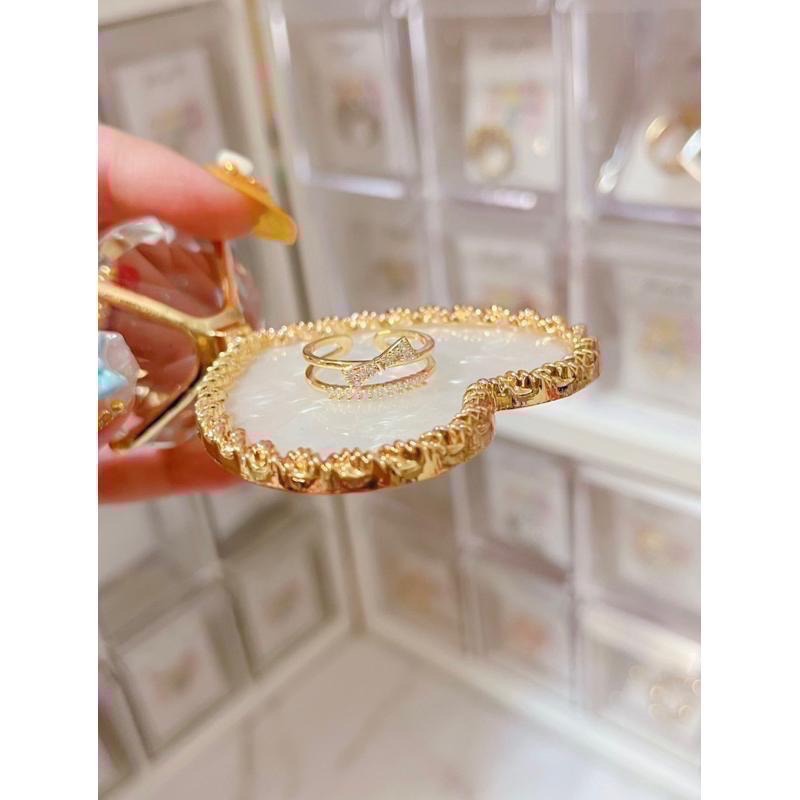 𝓨𝓪𝓷𝓰𝓑𝓲🎀甜美可期｜鍍真金加厚14K蝴蝶結雙層質感戒指 Y402-細節圖6