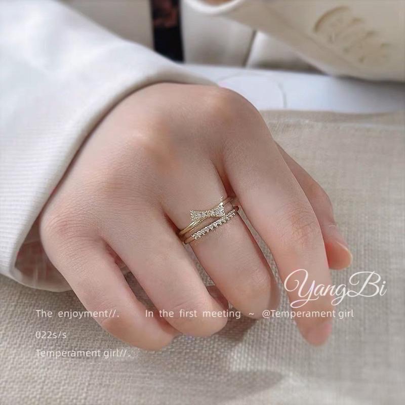 𝓨𝓪𝓷𝓰𝓑𝓲🎀甜美可期｜鍍真金加厚14K蝴蝶結雙層質感戒指 Y402-細節圖4