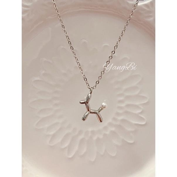 𝓨𝓪𝓷𝓰𝓑𝓲✨925純銀｜實品質感很好.珍珠氣球狗項鍊 Y339-細節圖3
