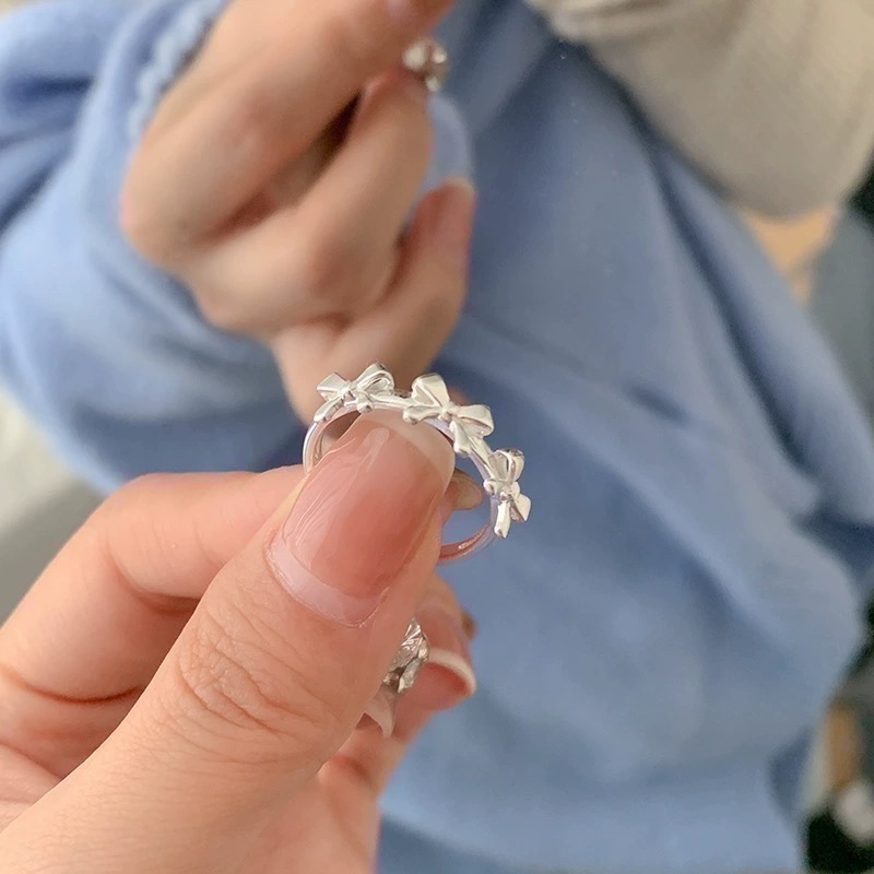 𝓨𝓪𝓷𝓰𝓑𝓲🫧925銀｜環繞蝴蝶結戒指 Y633-細節圖4
