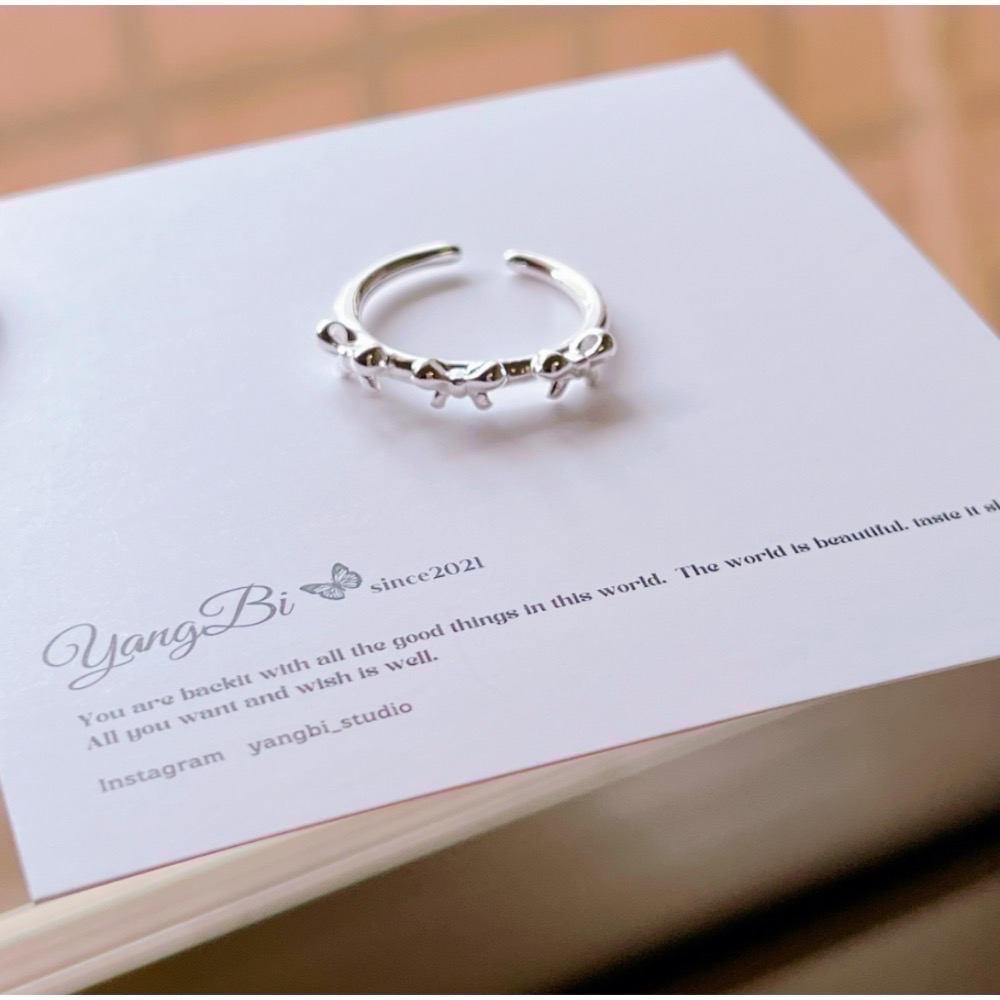 𝓨𝓪𝓷𝓰𝓑𝓲🫧925銀｜環繞蝴蝶結戒指 Y633-細節圖9